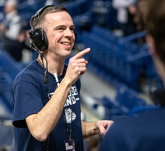 Female student plays drums